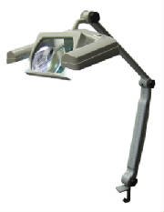 bench mounted magnifier with light